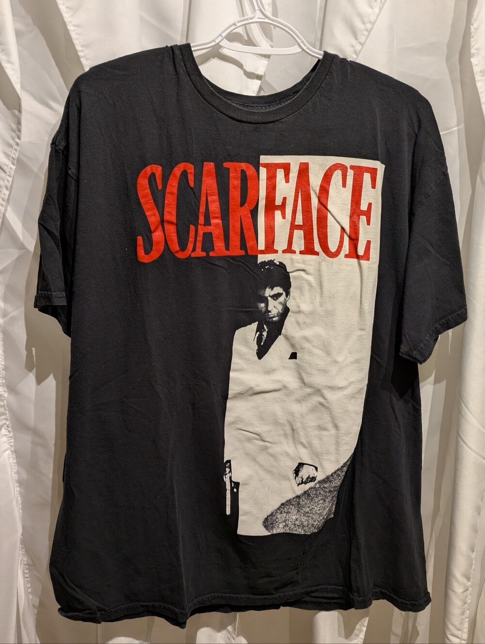 14 Scarface Movie Poster Graphic T-Shirt Black Mens XL Tony Montana Al Pacino
